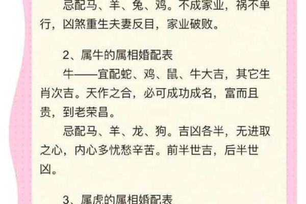 牛的配对属相婚配表