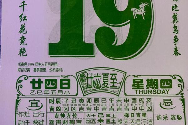 2024龙年农历五月十九日黄历日子如何？